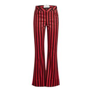 Marques ' Almeida Red and Black Striped Flared Pants size 8 Maximalist Style
